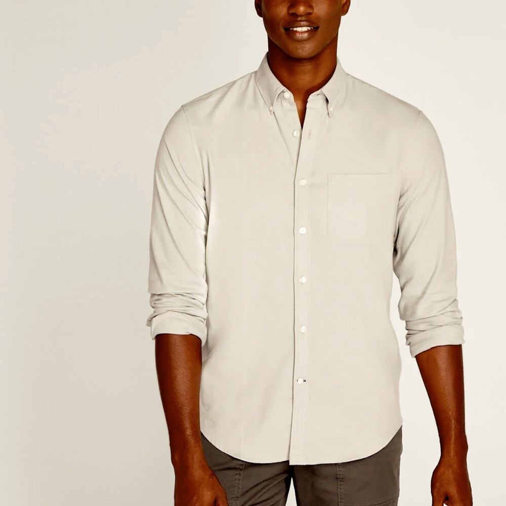 Long Sleeve Solid Flannel Shirt - New With Tags - NEVER WORN - Off White